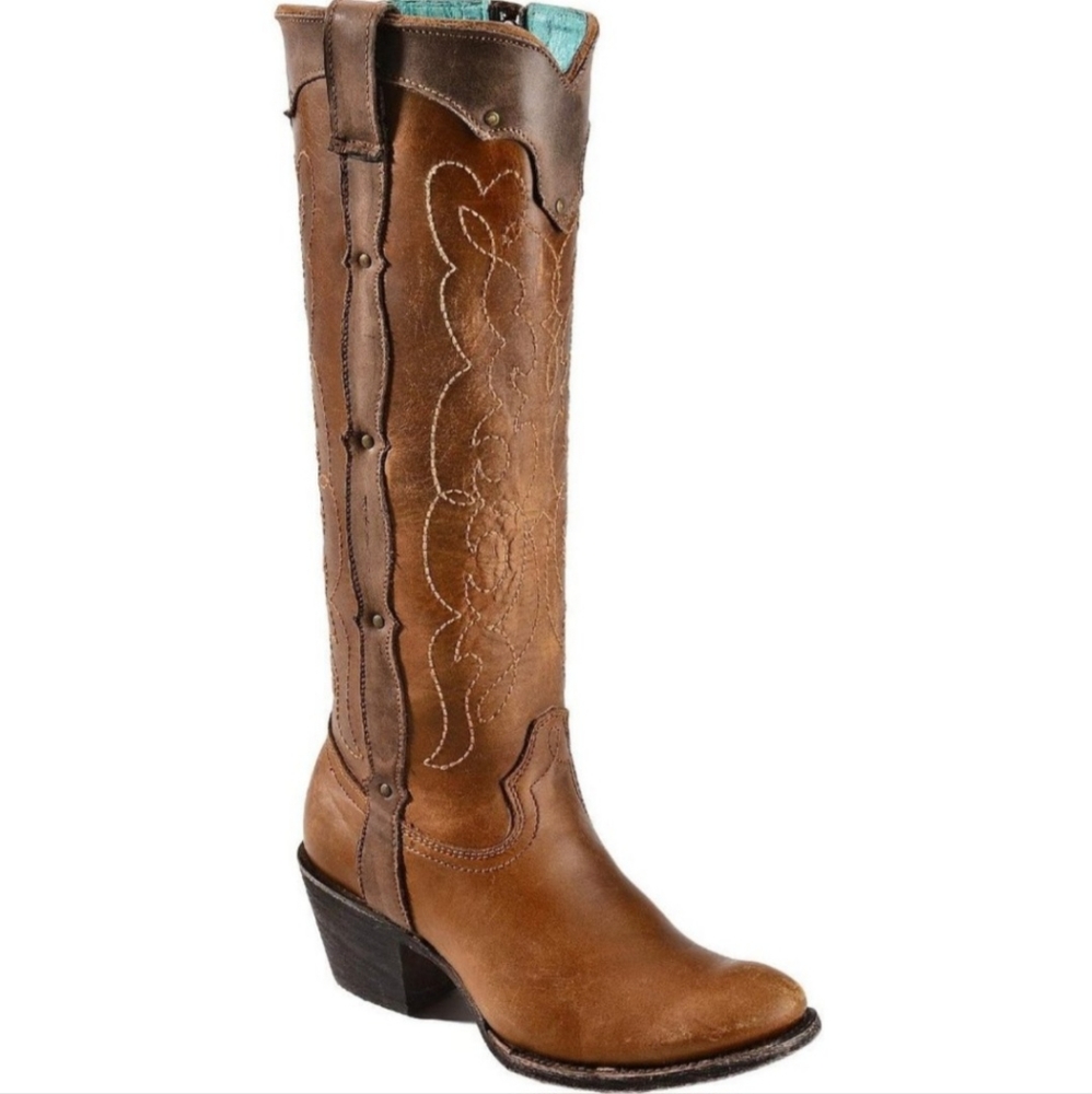 Corral Vintage size 9.5 C1971 Brown Distressed Leather Tall Boots